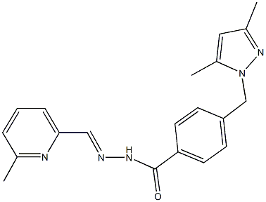 4-[(3,5-dimethyl-1H-pyrazol-1-yl)methyl]-N'-[(6-methyl-2-pyridinyl)methylene]benzohydrazide Struktur