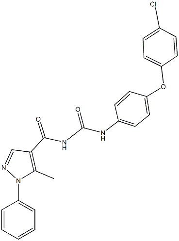 N-[4-(4-chlorophenoxy)phenyl]-N'-[(5-methyl-1-phenyl-1H-pyrazol-4-yl)carbonyl]urea Struktur