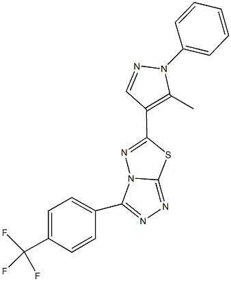 6-(5-methyl-1-phenyl-1H-pyrazol-4-yl)-3-[4-(trifluoromethyl)phenyl][1,2,4]triazolo[3,4-b][1,3,4]thiadiazole Struktur