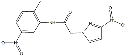 N-{5-nitro-2-methylphenyl}-2-{3-nitro-1H-pyrazol-1-yl}acetamide Struktur