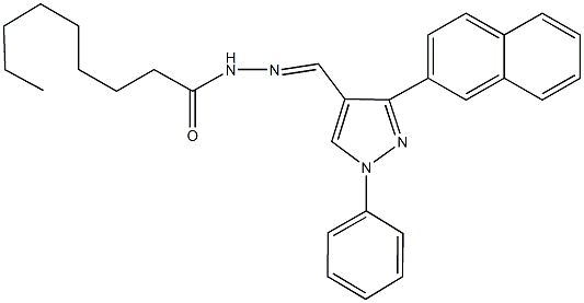 N'-{[3-(2-naphthyl)-1-phenyl-1H-pyrazol-4-yl]methylene}nonanohydrazide Struktur