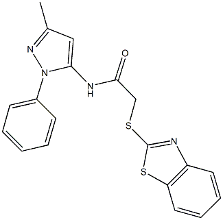 2-(1,3-benzothiazol-2-ylsulfanyl)-N-(3-methyl-1-phenyl-1H-pyrazol-5-yl)acetamide Struktur