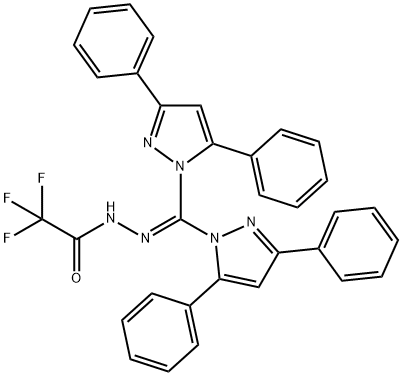 N'-[bis(3,5-diphenyl-1H-pyrazol-1-yl)methylene]-2,2,2-trifluoroacetohydrazide Struktur