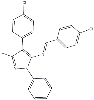 N-(4-chlorobenzylidene)-N-[4-(4-chlorophenyl)-3-methyl-1-phenyl-1H-pyrazol-5-yl]amine Struktur