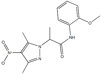 2-{4-nitro-3,5-dimethyl-1H-pyrazol-1-yl}-N-(2-methoxyphenyl)propanamide Struktur