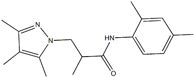 N-(2,4-dimethylphenyl)-2-methyl-3-(3,4,5-trimethyl-1H-pyrazol-1-yl)propanamide Struktur