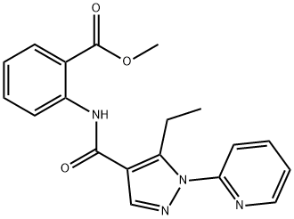 methyl 2-({[5-ethyl-1-(2-pyridinyl)-1H-pyrazol-4-yl]carbonyl}amino)benzoate Struktur