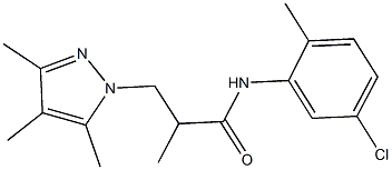 N-(5-chloro-2-methylphenyl)-2-methyl-3-(3,4,5-trimethyl-1H-pyrazol-1-yl)propanamide Struktur