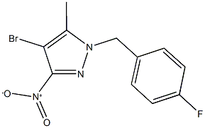 4-bromo-1-(4-fluorobenzyl)-3-nitro-5-methyl-1H-pyrazole Struktur