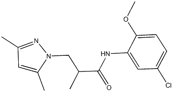 N-(5-chloro-2-methoxyphenyl)-3-(3,5-dimethyl-1H-pyrazol-1-yl)-2-methylpropanamide Struktur