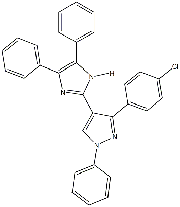 3-(4-chlorophenyl)-4-(4,5-diphenyl-1H-imidazol-2-yl)-1-phenyl-1H-pyrazole Struktur