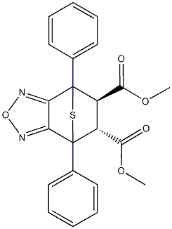 dimethyl (8R,9R)-1,7-diphenyl-4-oxa-10-thia-3,5-diazatricyclo[5.2.1.0~2,6~]deca-2,5-diene-8,9-dicarboxylate Struktur