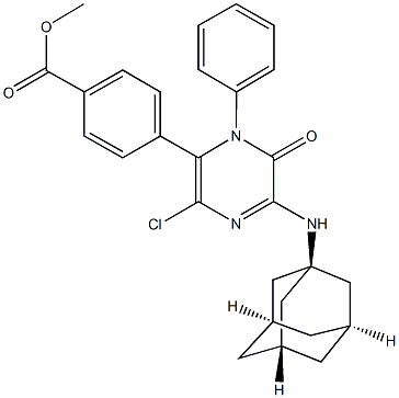 methyl 4-[5-(1-adamantylamino)-3-chloro-6-oxo-1-phenyl-1,6-dihydro-2-pyrazinyl]benzoate Struktur