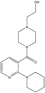 2-(4-{[2-(1-piperidinyl)-3-pyridinyl]carbonyl}-1-piperazinyl)ethanol Struktur