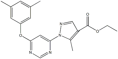 ethyl 1-[6-(3,5-dimethylphenoxy)-4-pyrimidinyl]-5-methyl-1H-pyrazole-4-carboxylate Struktur