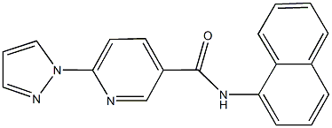 N-(1-naphthyl)-6-(1H-pyrazol-1-yl)nicotinamide Struktur