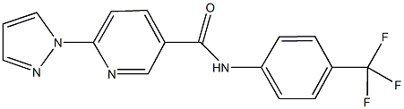 6-(1H-pyrazol-1-yl)-N-[4-(trifluoromethyl)phenyl]nicotinamide Struktur