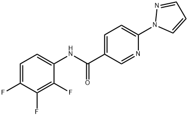 6-(1H-pyrazol-1-yl)-N-(2,3,4-trifluorophenyl)nicotinamide Struktur