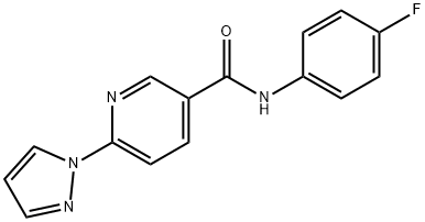 N-(4-fluorophenyl)-6-(1H-pyrazol-1-yl)nicotinamide Struktur