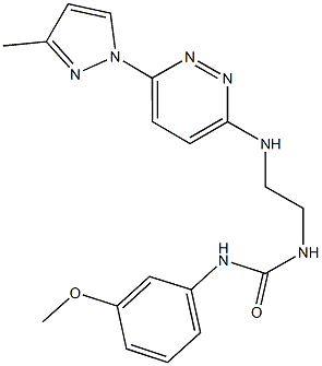 N-(3-methoxyphenyl)-N'-(2-{[6-(3-methyl-1H-pyrazol-1-yl)-3-pyridazinyl]amino}ethyl)urea Struktur