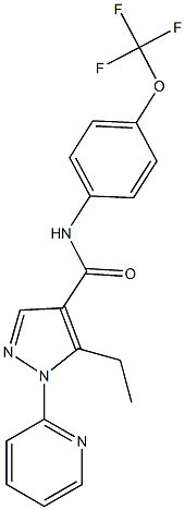 5-ethyl-1-(2-pyridinyl)-N-[4-(trifluoromethoxy)phenyl]-1H-pyrazole-4-carboxamide Struktur