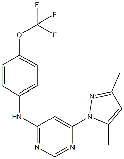 N-[6-(3,5-dimethyl-1H-pyrazol-1-yl)-4-pyrimidinyl]-N-[4-(trifluoromethoxy)phenyl]amine Struktur