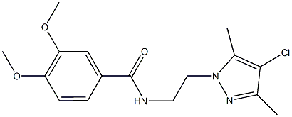 N-[2-(4-chloro-3,5-dimethyl-1H-pyrazol-1-yl)ethyl]-3,4-dimethoxybenzamide Struktur