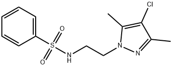 N-[2-(4-chloro-3,5-dimethyl-1H-pyrazol-1-yl)ethyl]benzenesulfonamide Struktur