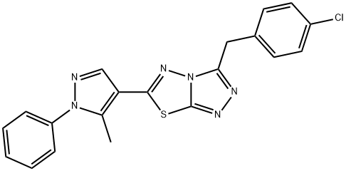 3-(4-chlorobenzyl)-6-(5-methyl-1-phenyl-1H-pyrazol-4-yl)[1,2,4]triazolo[3,4-b][1,3,4]thiadiazole Struktur