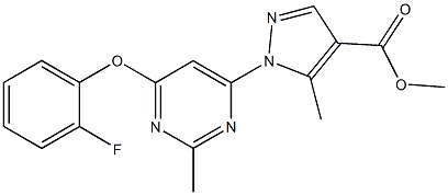 methyl 1-[6-(2-fluorophenoxy)-2-methyl-4-pyrimidinyl]-5-methyl-1H-pyrazole-4-carboxylate Struktur