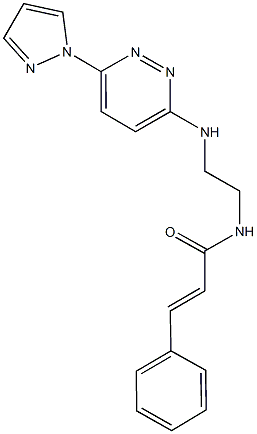 3-phenyl-N-(2-{[6-(1H-pyrazol-1-yl)-3-pyridazinyl]amino}ethyl)acrylamide Struktur