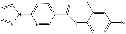 N-(4-bromo-2-methylphenyl)-6-(1H-pyrazol-1-yl)nicotinamide Struktur