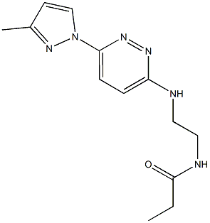 N-(2-{[6-(3-methyl-1H-pyrazol-1-yl)-3-pyridazinyl]amino}ethyl)propanamide Struktur