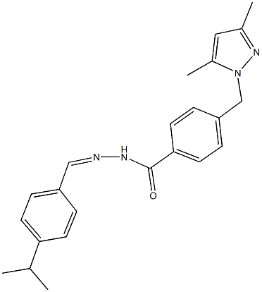 4-[(3,5-dimethyl-1H-pyrazol-1-yl)methyl]-N'-(4-isopropylbenzylidene)benzohydrazide Struktur