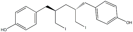 4-[4-(4-hydroxybenzyl)-5-iodo-2-(iodomethyl)pentyl]phenol Struktur