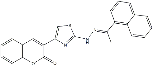 3-(2-{2-[1-(1-naphthyl)ethylidene]hydrazino}-1,3-thiazol-4-yl)-2H-chromen-2-one Struktur