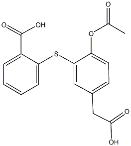 2-{[2-(acetyloxy)-5-(carboxymethyl)phenyl]sulfanyl}benzoic acid Struktur