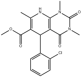 methyl 5-(2-chlorophenyl)-1,3,7-trimethyl-2,4-dioxo-1,2,3,4,5,8-hexahydropyrido[2,3-d]pyrimidine-6-carboxylate Struktur