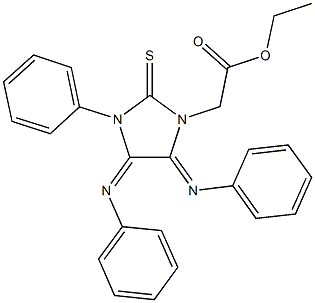 ethyl [3-phenyl-4,5-bis(phenylimino)-2-thioxoimidazolidin-1-yl]acetate Struktur