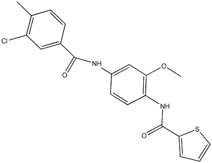 N-{4-[(3-chloro-4-methylbenzoyl)amino]-2-methoxyphenyl}-2-thiophenecarboxamide Struktur