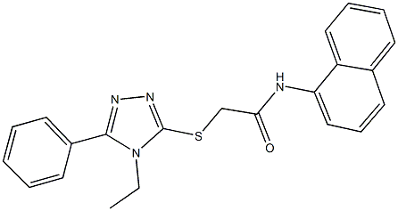 2-[(4-ethyl-5-phenyl-4H-1,2,4-triazol-3-yl)sulfanyl]-N-(1-naphthyl)acetamide Struktur