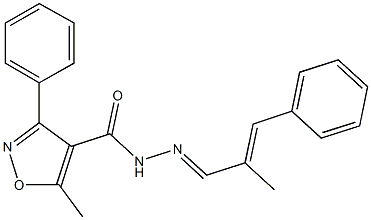 5-methyl-N'-(2-methyl-3-phenyl-2-propenylidene)-3-phenyl-4-isoxazolecarbohydrazide Struktur