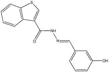 N'-(3-hydroxybenzylidene)-1-benzothiophene-3-carbohydrazide Struktur