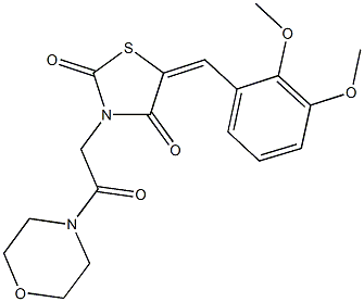 5-(2,3-dimethoxybenzylidene)-3-[2-(4-morpholinyl)-2-oxoethyl]-1,3-thiazolidine-2,4-dione Struktur