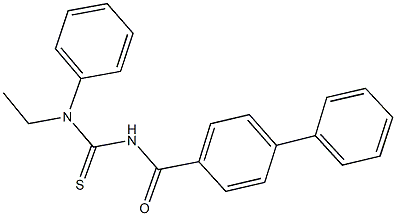 N'-([1,1'-biphenyl]-4-ylcarbonyl)-N-ethyl-N-phenylthiourea Struktur