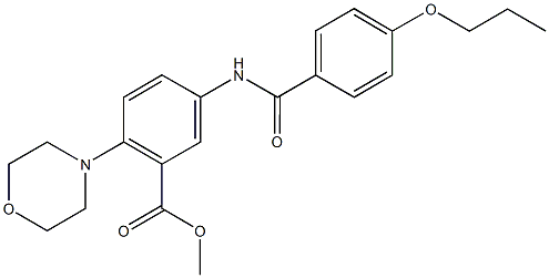 methyl 2-(4-morpholinyl)-5-[(4-propoxybenzoyl)amino]benzoate Struktur