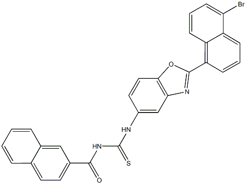 N-[2-(5-bromo-1-naphthyl)-1,3-benzoxazol-5-yl]-N'-(2-naphthoyl)thiourea Struktur