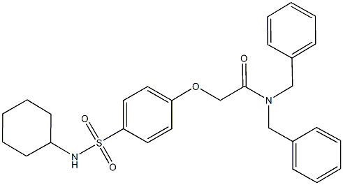 N,N-dibenzyl-2-{4-[(cyclohexylamino)sulfonyl]phenoxy}acetamide Struktur