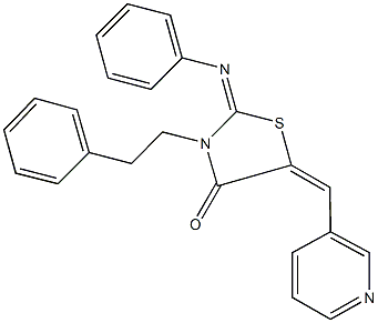 3-(2-phenylethyl)-2-(phenylimino)-5-(3-pyridinylmethylene)-1,3-thiazolidin-4-one Struktur