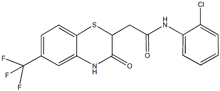 N-(2-chlorophenyl)-2-[3-oxo-6-(trifluoromethyl)-3,4-dihydro-2H-1,4-benzothiazin-2-yl]acetamide Struktur